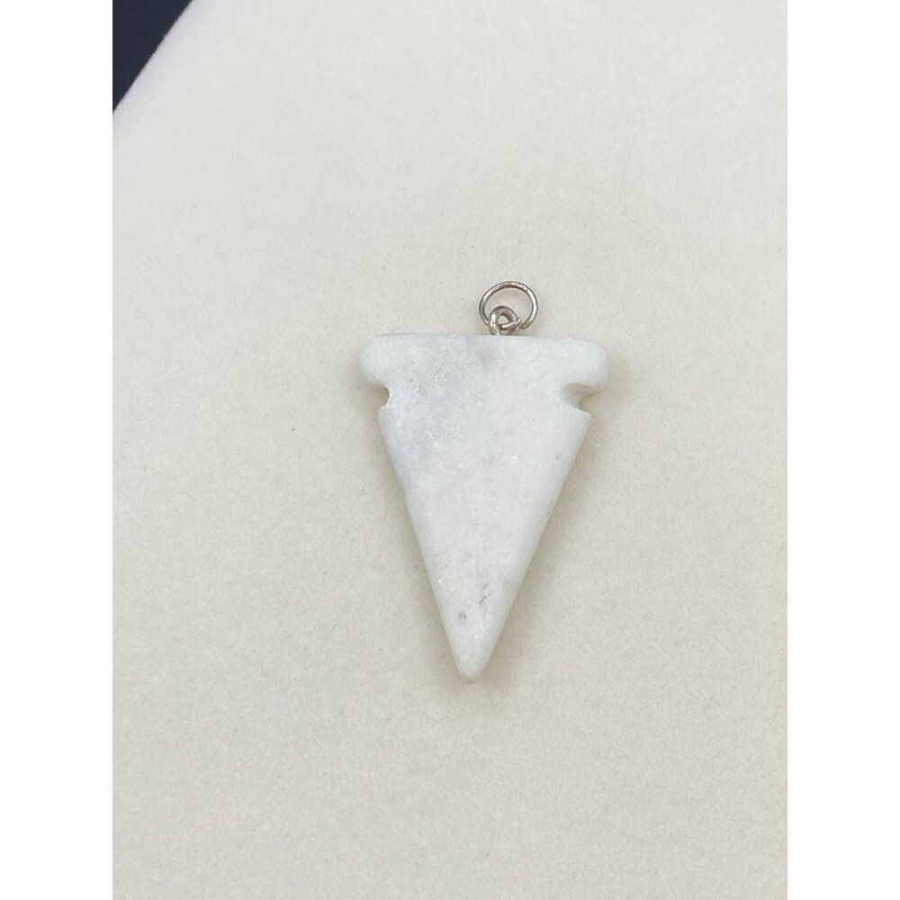 White quartz triangle pendant